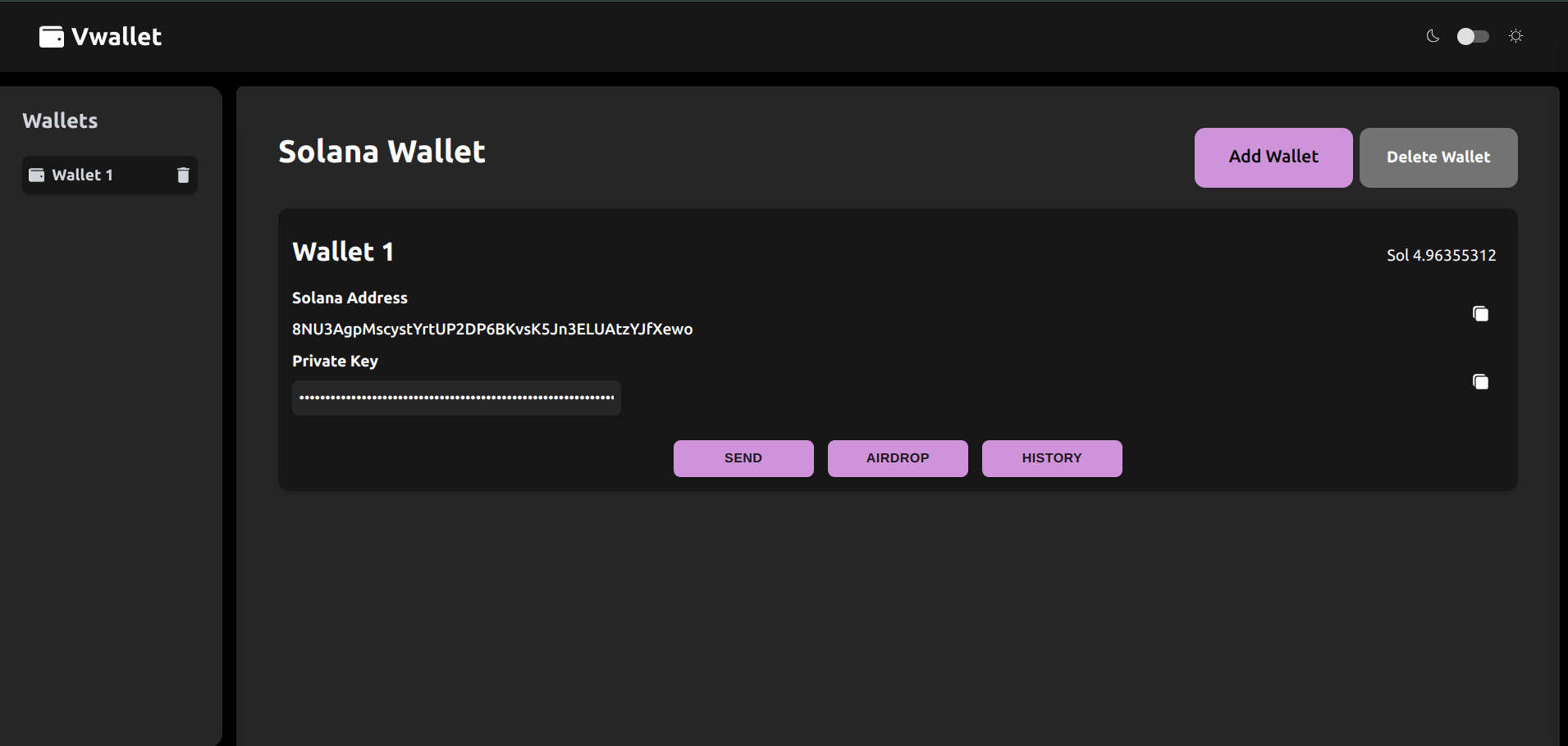Crypto Wallet Application